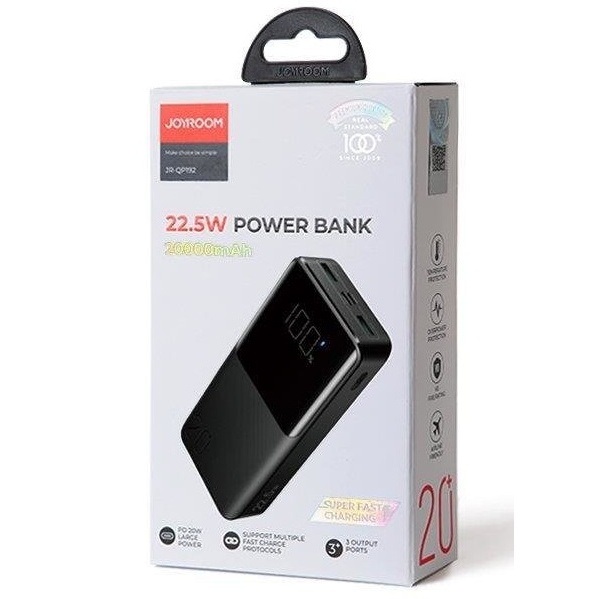 Baterie Externa Power Bank Joyroom PD QC3.0 AFC 20000mAh 22.5W Negru JR-QP192